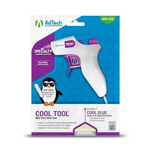 AdTech Cool Tool Kit with LowTemp Glue Gun White KidFriendly Safe for Crafting Projects Lightweight Portable for Group Events