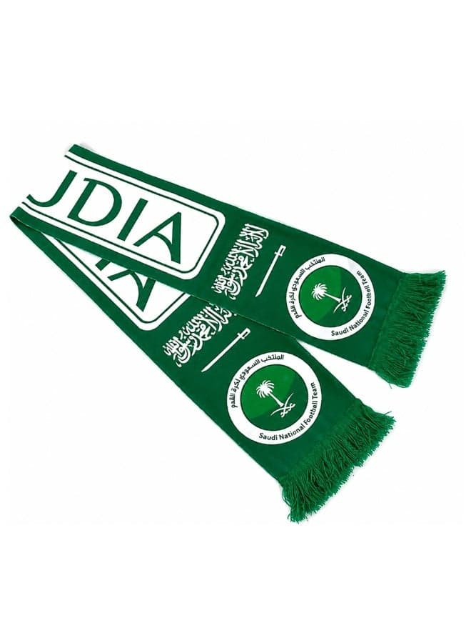 Saudi Arabia Scarf For Football-Soft & Durable Scarf For National Football Green And White Colors,International Matches & Football World Cup Events & Soccer Lovers Stylish Scarf