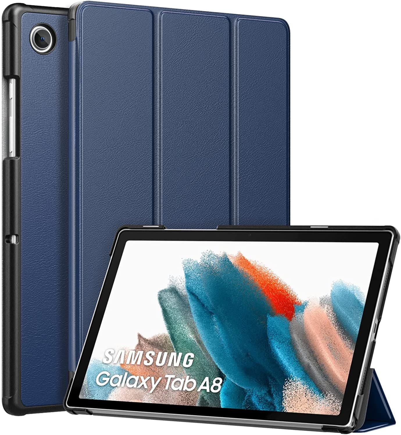 ProElite Trifold Flip case Cover for Samsung Galaxy Tab A8 10.5" SM-X200/ SM-X205/ SM-X207 2021, Dark Blue