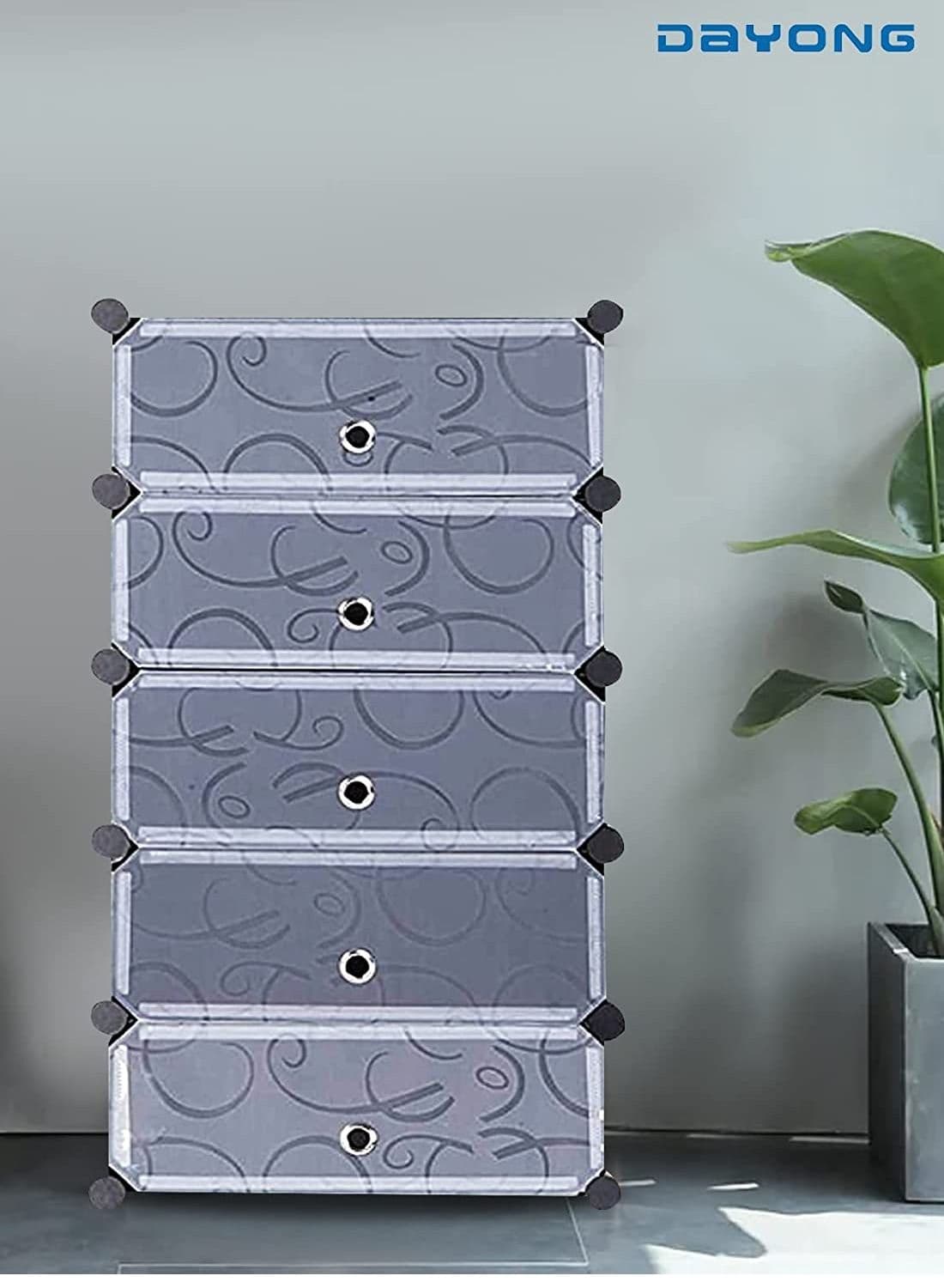 5 Tier Modular Portable Shoe Storage Organizer Tower Interlocking Shoe Rack