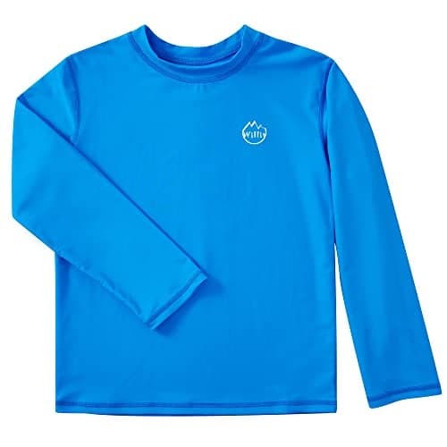 Willit Boys Rash Guard Swim Shirt Baby/Toddler Long Sleeve UPF 50+ Sun Protection SPF Quick Dry Shirt Brilliant Blue 4T