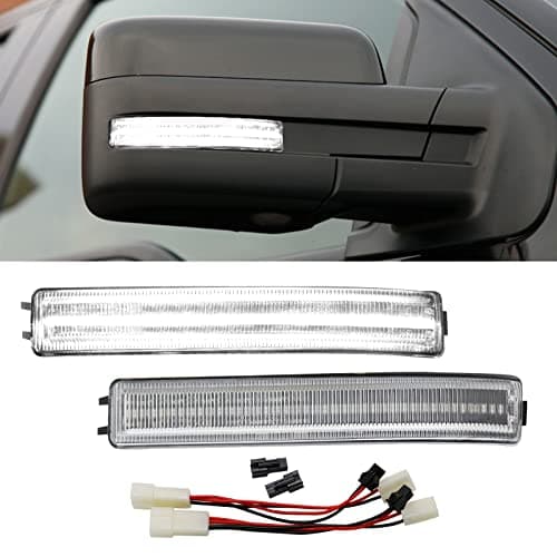 Aexploer Side Mirror Turn Signal Lights LED Assembly Compatible with F150 20092014for Mark LT 20102014Blink Turn Marker Lamp Clear Len White Light