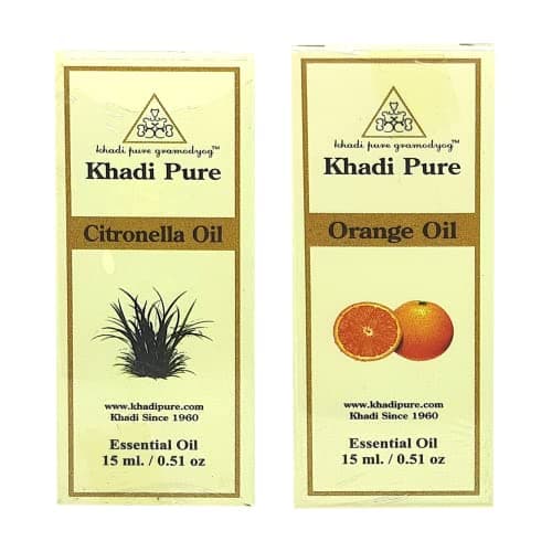 Khadi Pure Citronella & Orange Essential Oil, 15 ml (Pack of 2)