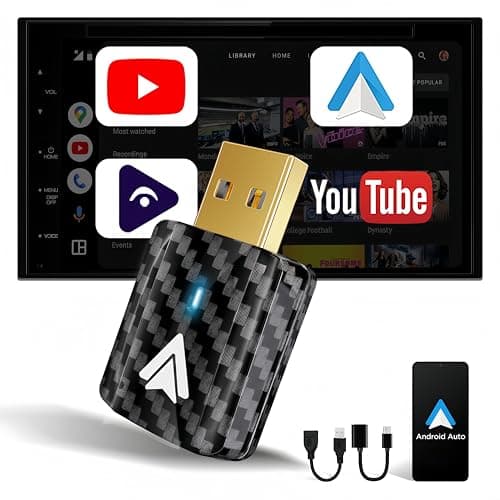 MSXTTLY Mini Android Auto Wireless Adapter - Support YouTube, for Car USB Small Dongle Plug&Play, for Car Models 2017 Above with Wired AndroidAuto, Only for Android Phones Version 11 Above, Gray Black