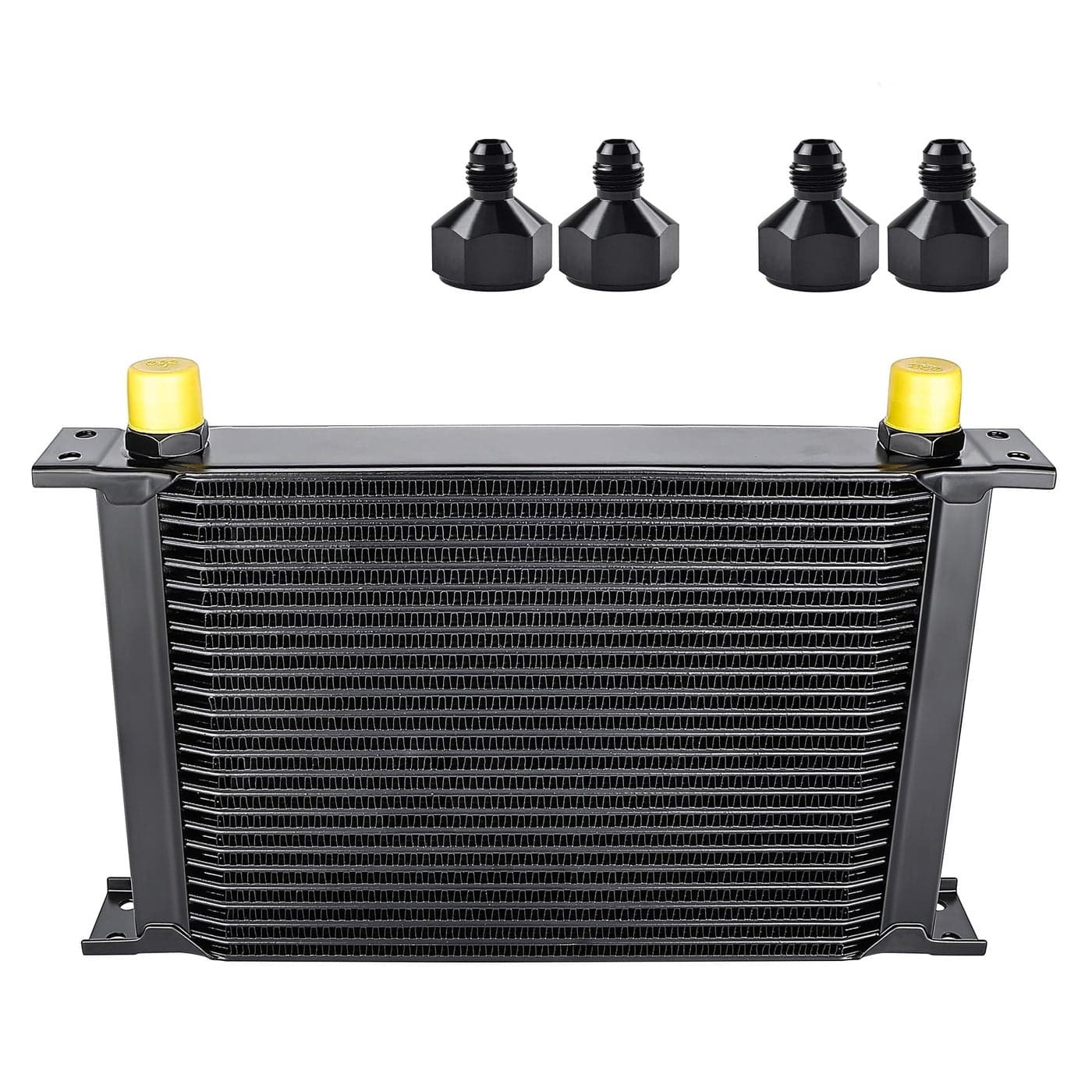 EVIL ENERGY 25 Row Oil Cooler 10AN Stacked Plate Transmission Engine Cooler Universal British Radiator Aluminium Black