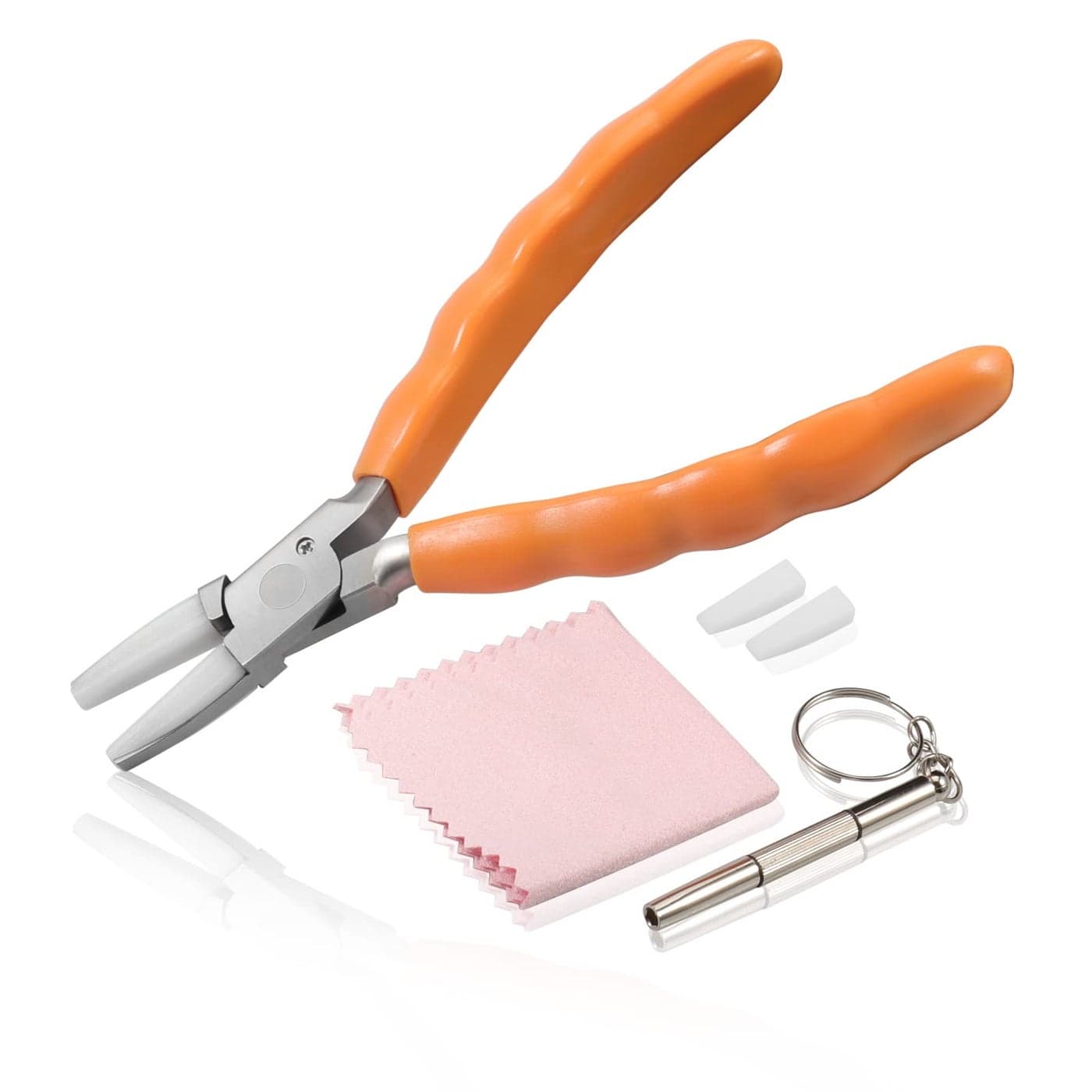 LEONTOOL 6 Inch Stainless Steel Flat Pliers Eyeglasses Repair Adjustment Tool with Nylon Jaw