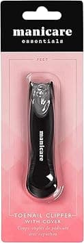 Manicare Toenail Clippers With Cover Stainless Steel For Precise Trimming Of Toenails Professional Blade Catches Nail Clippings Footcare Feet Perfect For Home Or Salon Manicures And Pedicures