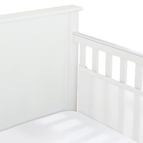BreathableBaby Breathable Mesh Liner for Full-Size Cribs, Classic 3mm Mesh, Gray (Size 2FS Covers 2 Sides)