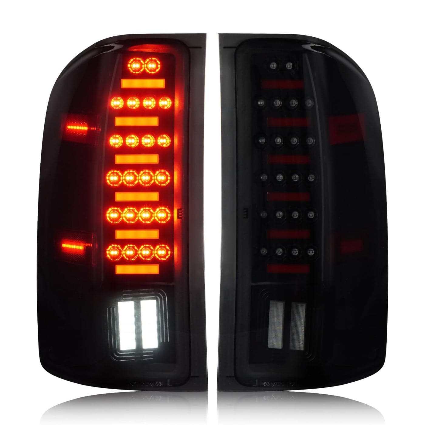 LED Tail Lights Pair Fit for Chevy Silverado 1500 2500HD 3500HD 0714 for GMC Sierra 3500HD 0814 Sierra Denali 3500 1114 with Dual Rear Wheel ONLY Rear Brake Lamp Taillights Assembly Smoked Lens