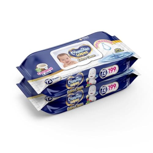 MamyPoko Pants Extra Clean Baby Wipes With Lid, 72 Sheets (Pack Of 2)