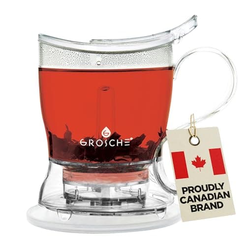 GROSCHE Aberdeen Tea Infuser Teapot Smart Tea Maker BPAFree DripFree Design Coaster Easy Brew Easy Clean Steeper Loose Leaf Brewing Stylish Design 177 oz 1000 ml