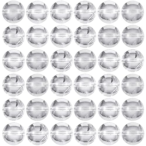 TOSCALINA 100Pcs Natural Stone Beads 8mm Crystal Quartz Round Gemstone Loose Beads with Elastic Bracelet String for Bracelets Necklace Jewelry Making