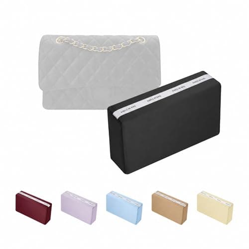 Purse Pillow for Luxury Bags Memory Foam Handbag Shaper with Satin Fabric Bag Shaper Pillow for Chanel Classic Flap Mini Handbags Helps Maintain Shape for Storage and TravelBlack CF Mini
