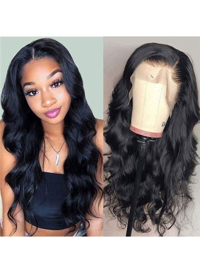 Brazilian Virgin Human Hair Wigs Body Wave Lace Front Human Hair Wigs with Natural Hairline 9A 150% Density Natural Looking Wig(14 inch)