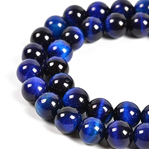 Nancybeads 36pcs 10mm Natural Sapphire Tigers Eye Gemstone Round Spacer Loose Stone Beads for Jewelry Making 155 1 Strand Sapphire Tigers Eye 10mm 36Beads