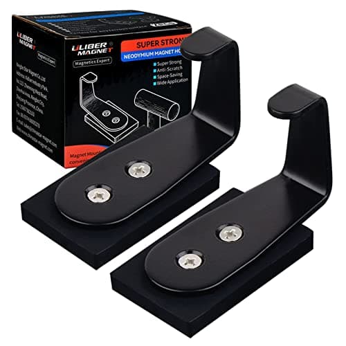 ULIBERMAGNET 2 Pack Magnetic Wreath Hanger Heavy Duty,Anti-Slip Rubber Coated Magnetic Hooks for Front Door Wreath,Coat,Bag,Umbrella,Towel,Christmas Halloween Decorations