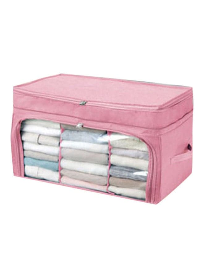Foldable Storage Bag Clothes Blanket Quilt Organizer Pink 58 x 36 32cm