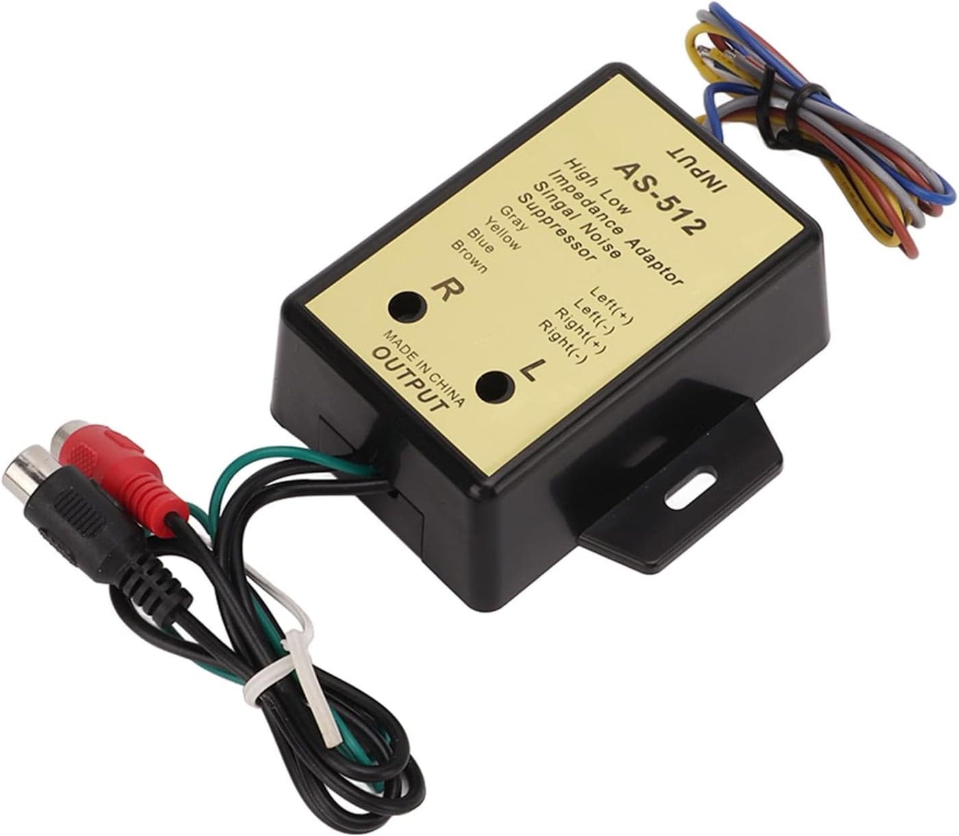 Speaker Level Converter 2 Channel Line High Low Impedance Adapter Audio Speaker Level Output Converter
