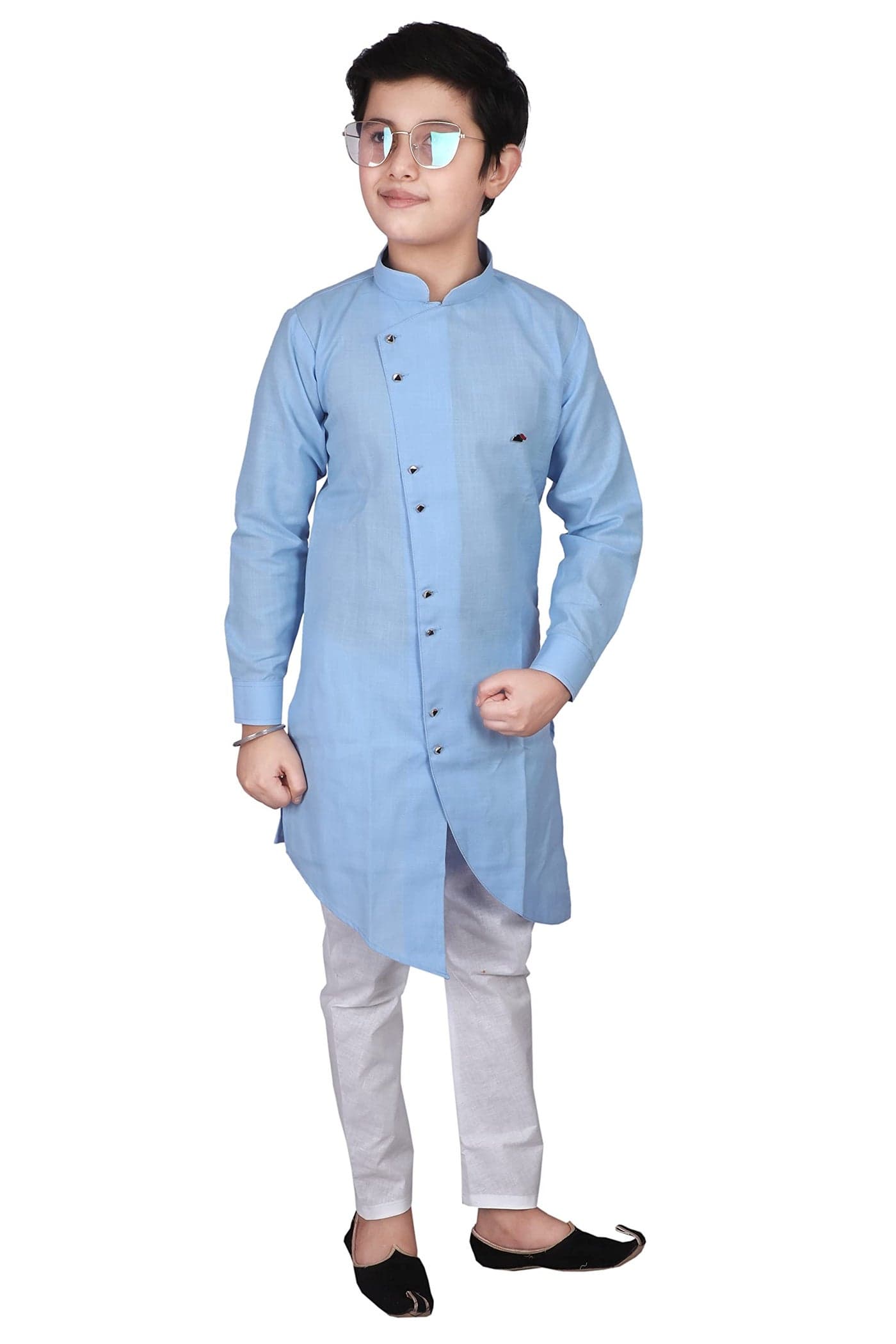 Pro-Ethic Style Developer Kid's Cotton Kurta Pajama Set (S-109 Sky Blue 3_Blue_3 Years-4 Years)