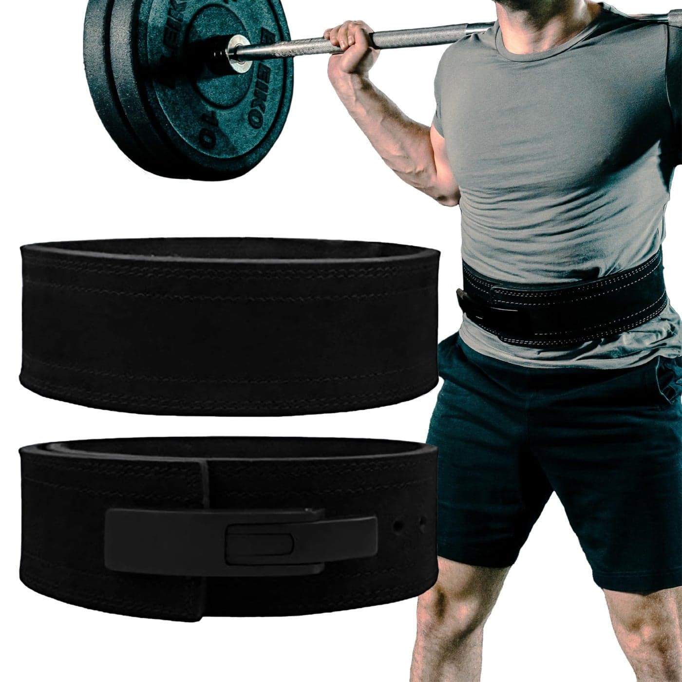 Hawk Sports Weightlifting Belt for Men and Women, 10mm x 4" Genuine Leather Lever Belt for Bodybuilding, Perfect for Deadlifting, Powerlifting, and Squats - Small, Black