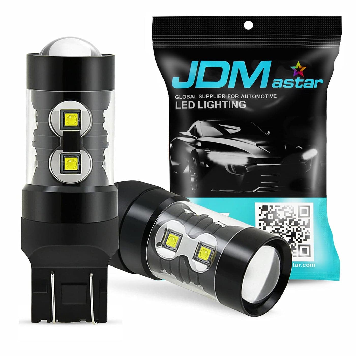 JDM ASTAR Extremely Bright Max 50W High Power 7441 7440 LED Light Bulbs for Back Up Reverse Lights Xenon White