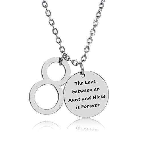 Meiligo Aunt Niece Gift Bracelet The love between an Aunt and Niece is forever Pendant Necklace Aunt Jewelry (Necklace)