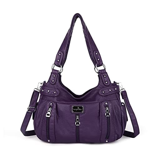 Angel Kiss Large Purses and Handbags for Women Washed Faux Leather Crossbody Hobo Satchel Shoulder Handbag Tote Purse