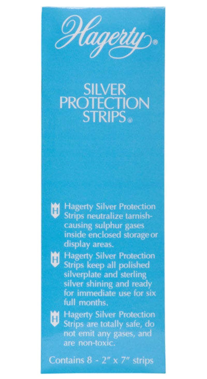 Hagerty Silver Protection Strips Jewelry Tarnish Prevention Strips for Jewelry Boxes and Enclosed Storage Made In USA Kosher Certified 8Pack 2 x 7