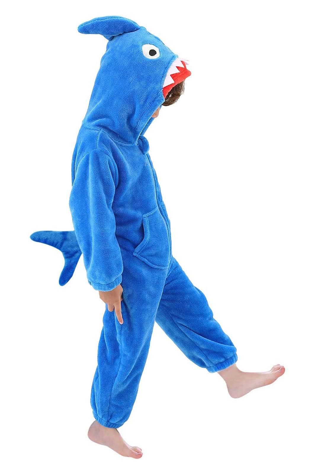LOLANTA Toddler Boys Girls Shark Costume Onepiece Romper Soft Animal Jumpsuit for Kids Holiday Birthday Gift Blue 23T