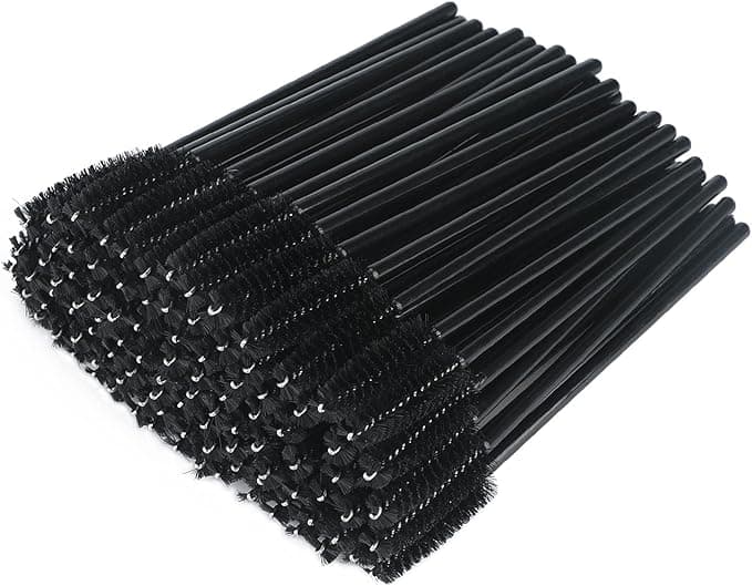 G2PLUS 100 PCS Disposable Eyelash BrushesPink Eyelash Spoolies Pink Crystal Mascara Wands Eyelash Extension Brush Applicator