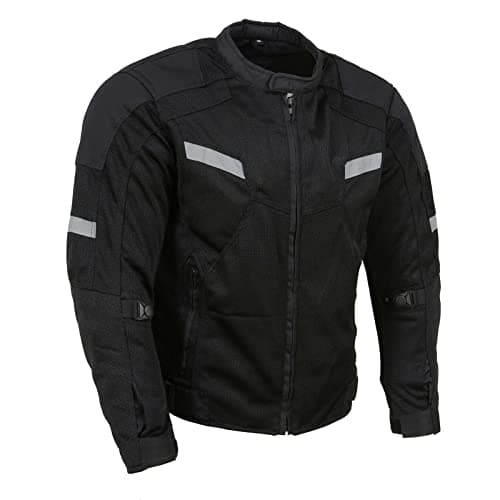 Milwaukee Leather MPM1792 Men's Black CE Armored Textile Motorcycle Jacket- All Season Biker Jacket - 5X-Large