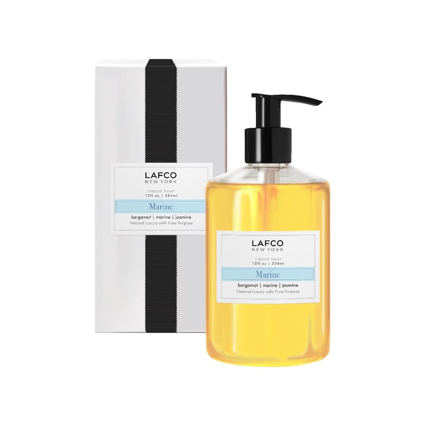 LAFCO New York Liquid Soap Marine 12 oz Regenerates Protects Moisturizes All Skin Types Hypoallergenic Synthetic Free Cruelty Free Made in Italy
