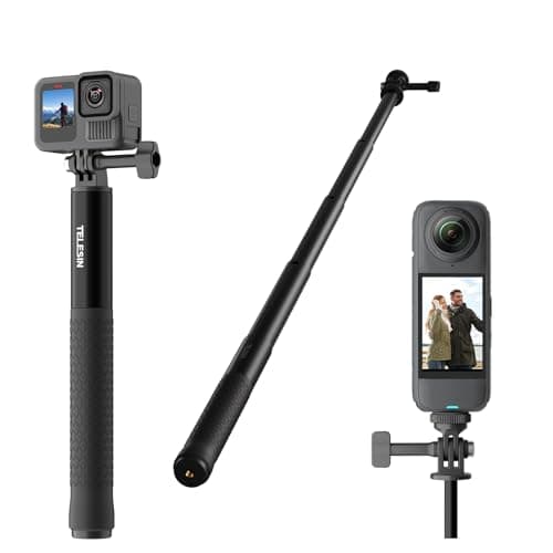 TELESIN 35" Extension Selfie Stick for GoPro, Portable Vlog Selfie Stick Handle Monopod Pole for GoPro Hero 13 12/Insta360/DJI Osmo Nano Action 6 5 4 Pocket/AKASO/Xtra Muse Action Camera Accessories