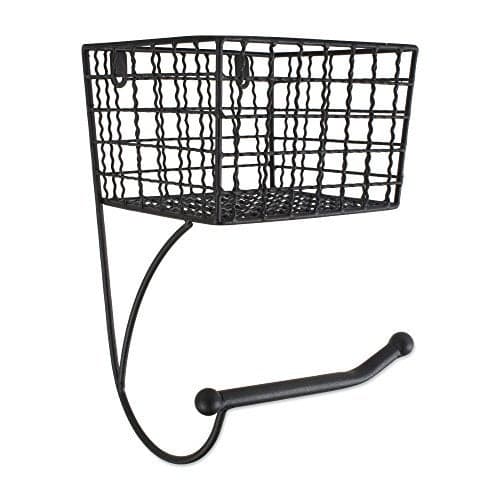 DII Rustic Farmhouse Bathroom Décor, Metal Storage, Toilet Paper Holder, Black