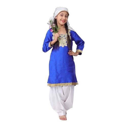DESI ANDAAZ Kashmiri Girl Dress For Kids Set of 3(Suit,Salwar & Scarf) Indian State & Folk dance Fancy Dress Costume for Kids & Adults