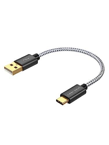 CableCreation 6 inch Short USB to USB C Cable USB A to USB C Fast Charging Braided USB C Male to USB Male Cable for Power Bank Galaxy S23 S22 iPad Pro iPhone 1516 Android AutoCellphoneCarPlay