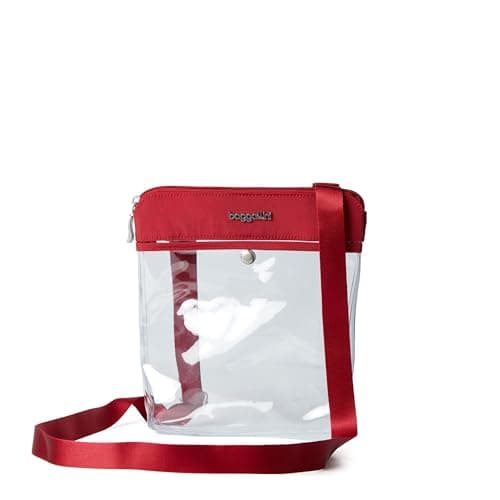 Baggallini womens Stadium Clear Pocket Crossbody, red, One Size