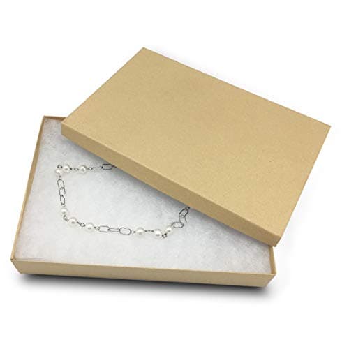 TheDisplayGuys 25Pack 53 Cotton Filled Cardboard Paper Jewelry Boxes Gift Case Kraft Brown 54 x 39 x 10 for Shipping or Storage