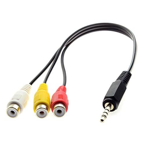 chenyang 3.5mm 1/8" Male Stereo Car AUX to 3 RCA AV Female Cord Audio Video Composite Cable 20cm