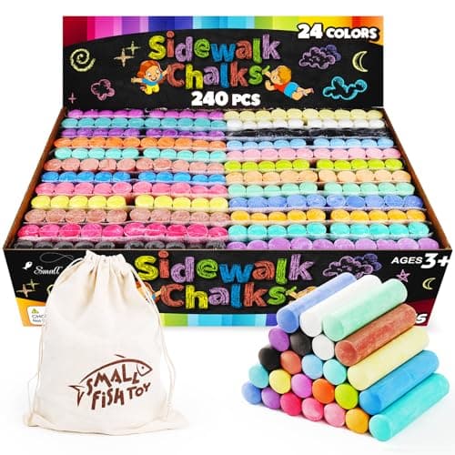 240PCS Washable Sidewalk Chalks 24 Colors Jumbo Chalk for Kids NonToxic Sidewalk Chalk Bulk for Toddler Dustless Outdoor Chalk Giant Box Chalkboard Chalk for Party Favor Playground Great for Kids