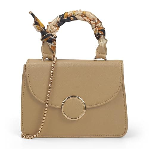 Mochi Women Bronze Formal PU Soft Body Lock closure Solid Sling Bag with 1 Pocket and 1 compartments(66-853)