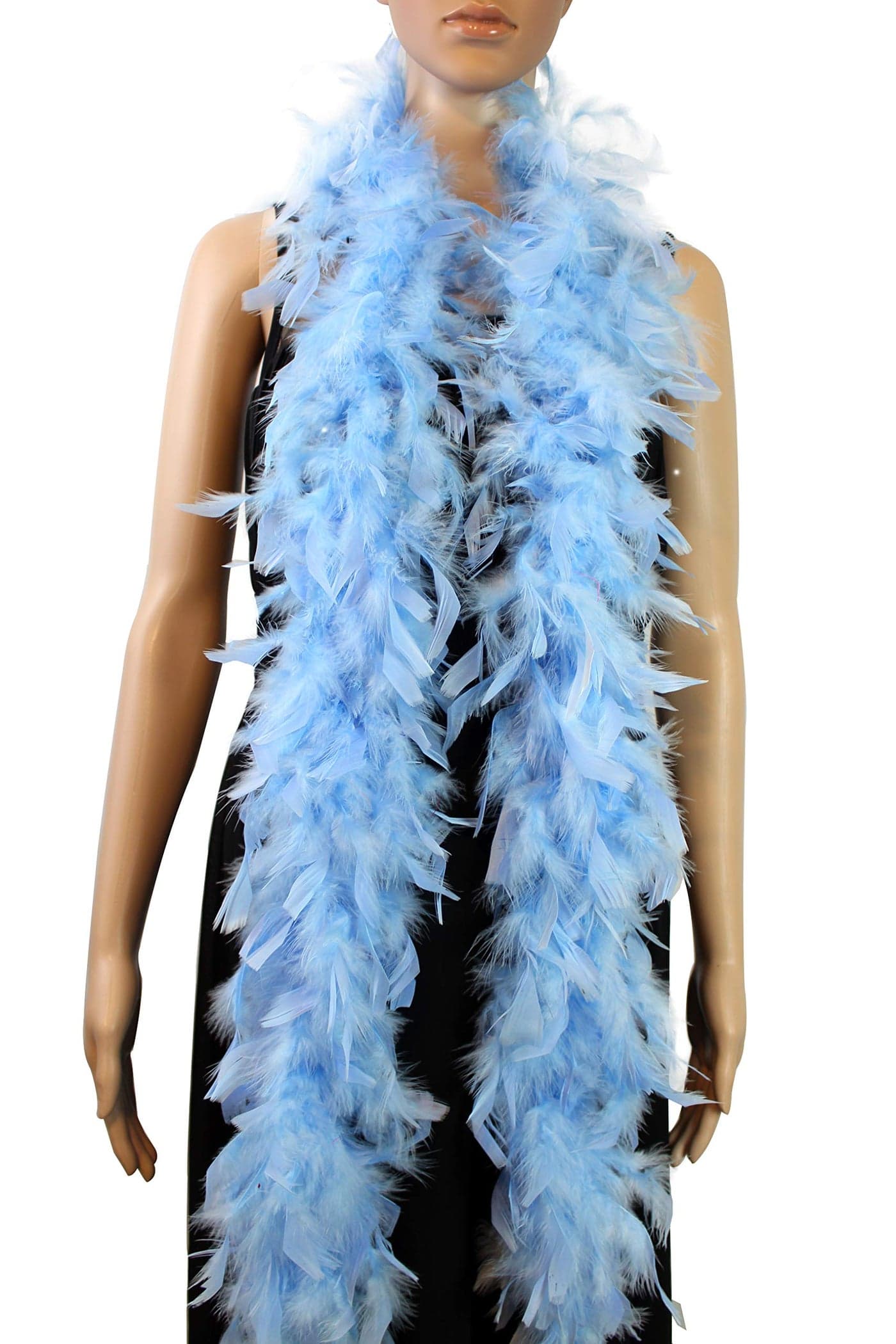 40 Gram 72" Long, Turkey Chandelle Feather Boa, Dancing Wedding Crafting Party Dress Up, Halloween Costume Decoration (Baby Blue)