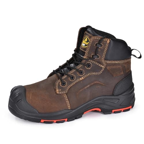 SAFETOE Men's Safety Boots - Composite Toe, Lightweight, Puncture Proof, Slip On, Wide Fit (Size 9)
