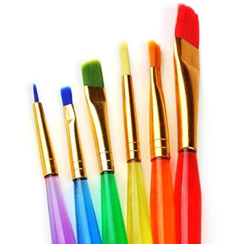 Asian Hobby Crafts Crafto Different Sizes Synthetic Flat Paint Brush for Oil, Acrylic Paintings (Set of 5)