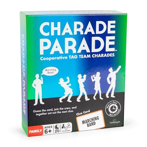 Continuum Games Charade Parade The Game of Tag Team Charades Fun Game for Families and Friends Dance Act and Gesture Your Way to Victory