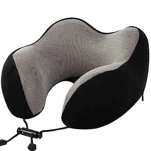 Billebon Extra Soft Memory Foam Luxury Travel Neck Support Rest Pillow with Soft Washable & Removable Cover, Multipurpose Comfortable Travel Pillow for Airplane