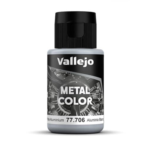 Vallejo - Metal Color | White Aluminium 32 ml (1.08 fl.oz.) | Faithfully Reproduce Different Metallic Finishes