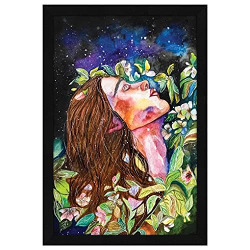 ArtX Abstract Women Floral Wall Art Painting Framed, 12.5 X 18.5 inches, Synthetic Wood, Paper, Set of 1