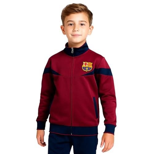 Icon Sports Officially Licensed FC Barcelona Soccer Track Jacket - Unisex Kids - FCB39TJ Burgundy YM