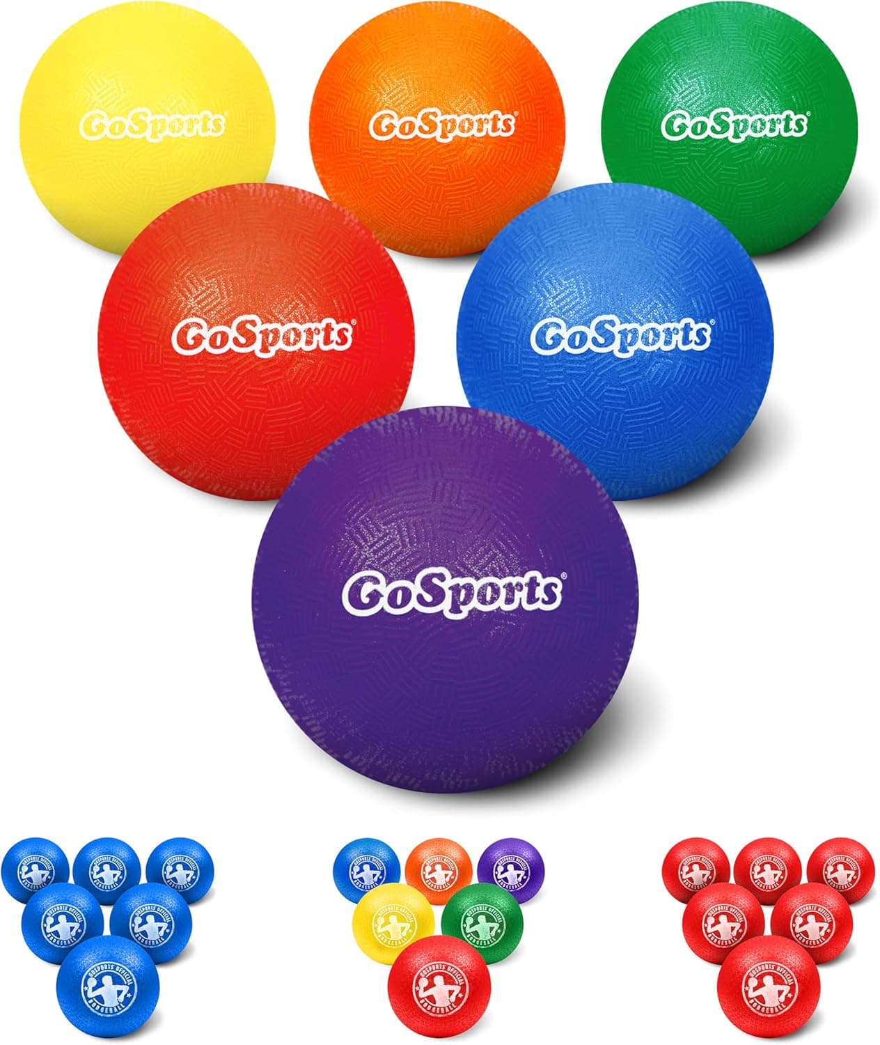 GoSports Inflatable Dodgeballs Choose 5 Inch or 7 Inch No Sting Balls Set of 6 Includes Ball Pump Mesh Bag